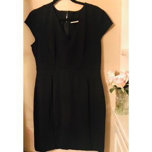 Nordstrom Halogen Women Black V Neck size 14 Dress Career Work Date Night